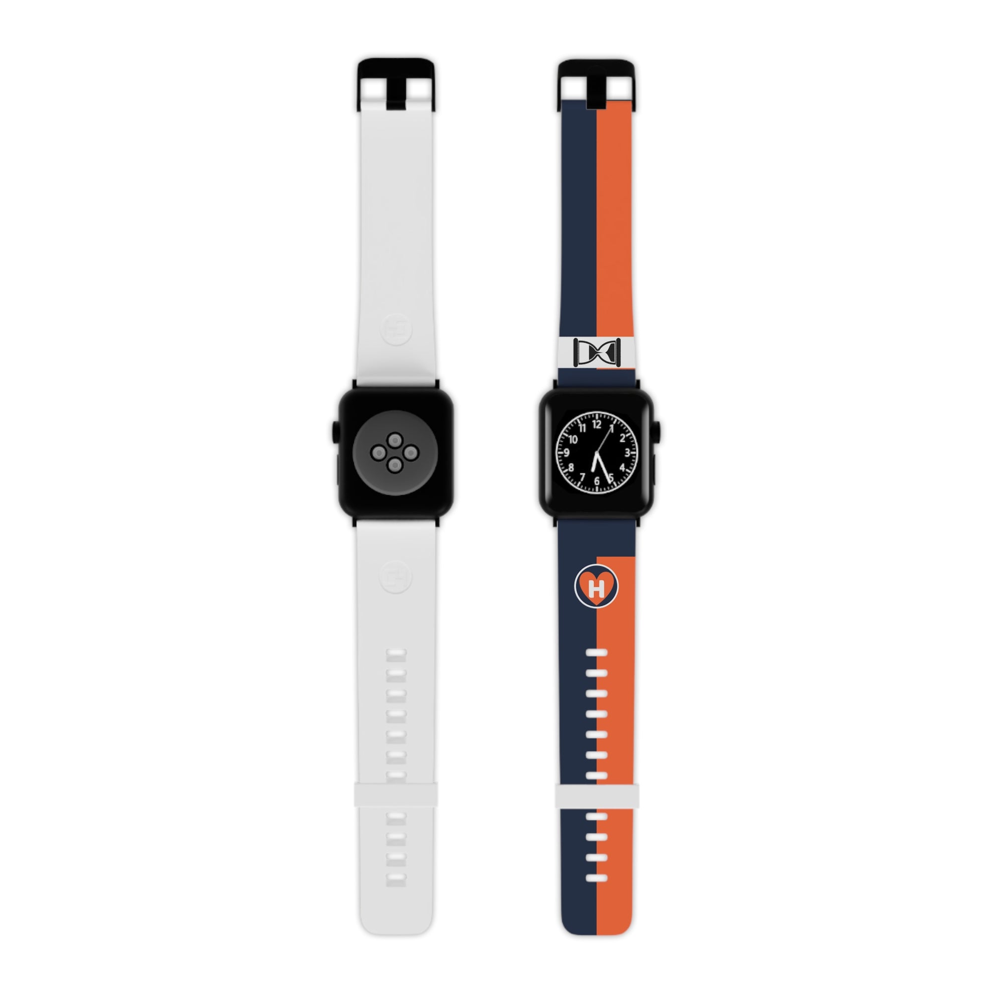 Hobber Split Strap: Navy & Orange Sport Band for Apple Watch (All Series Compatible)