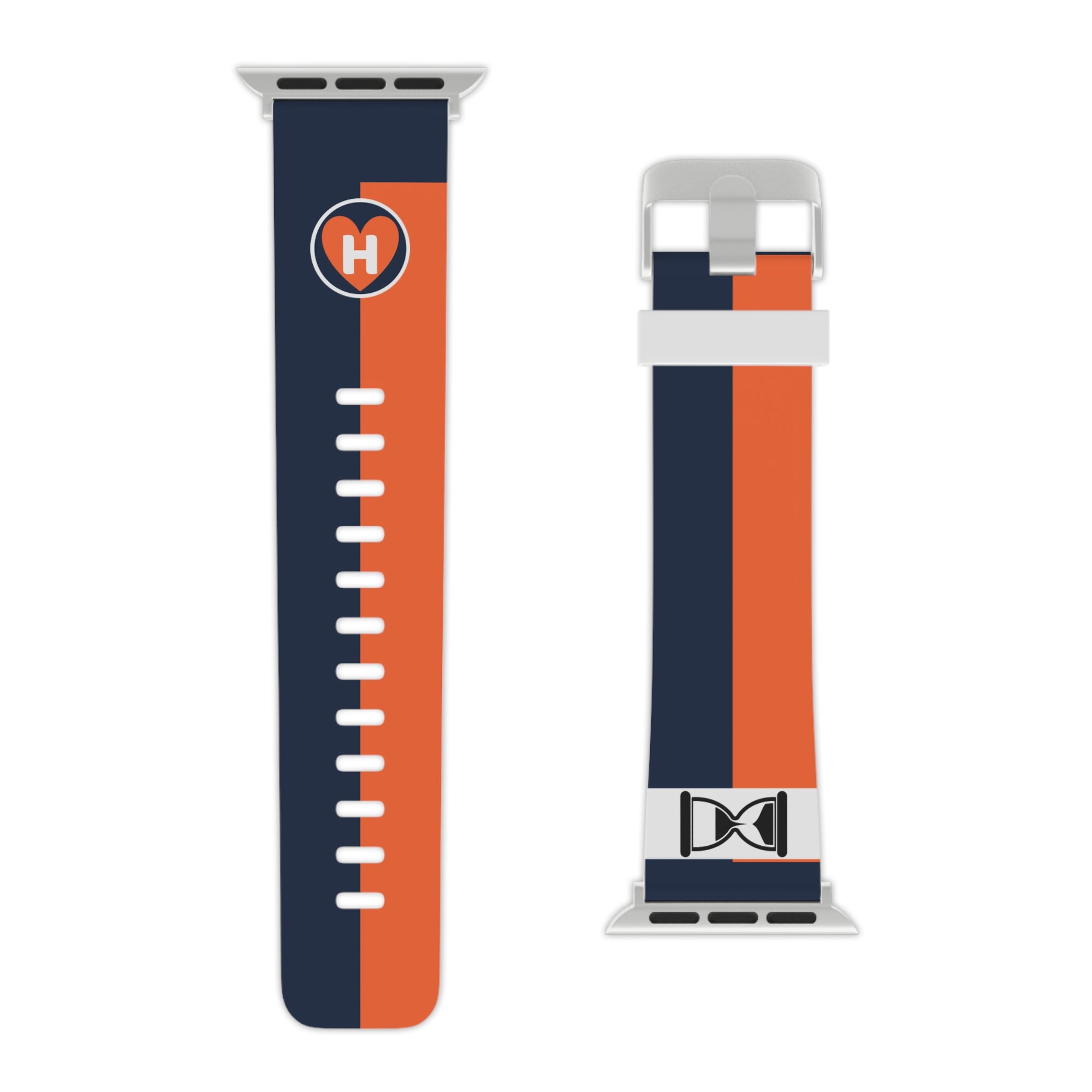 Hobber Split Strap: Navy & Orange Sport Band for Apple Watch (All Series Compatible)