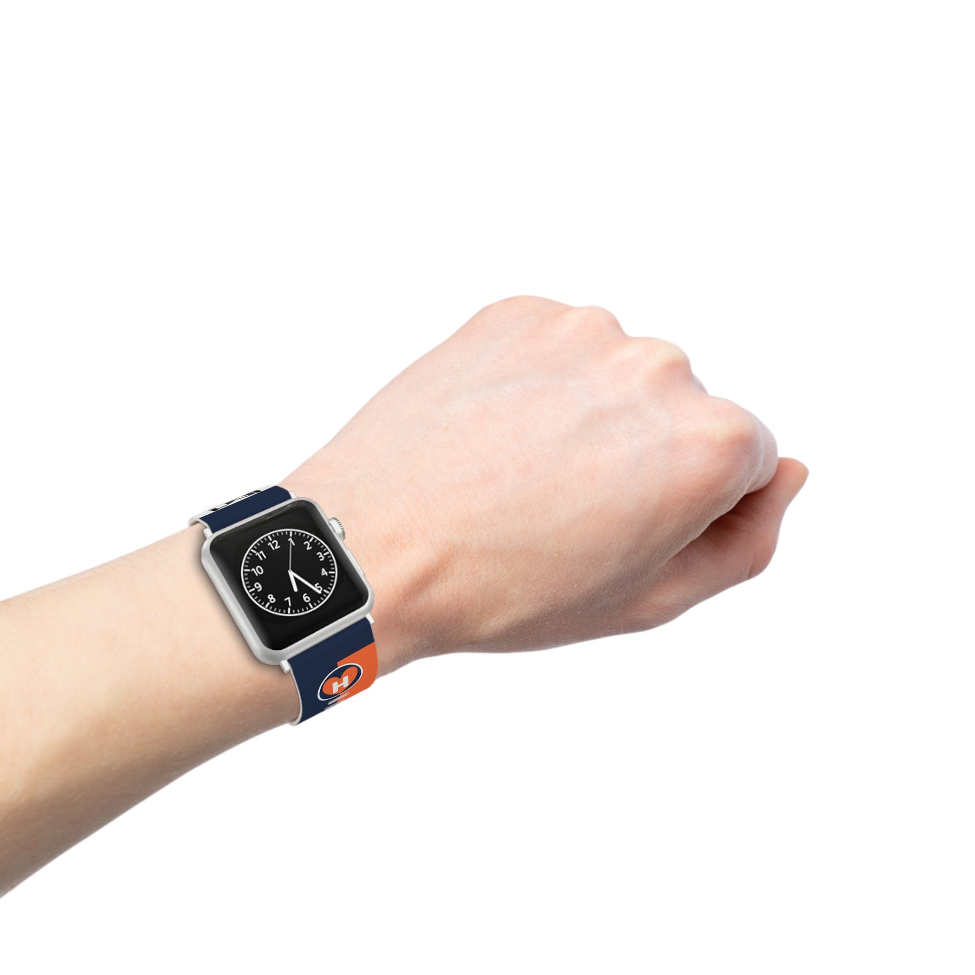 Hobber Split Strap: Navy & Orange Sport Band for Apple Watch (All Series Compatible)
