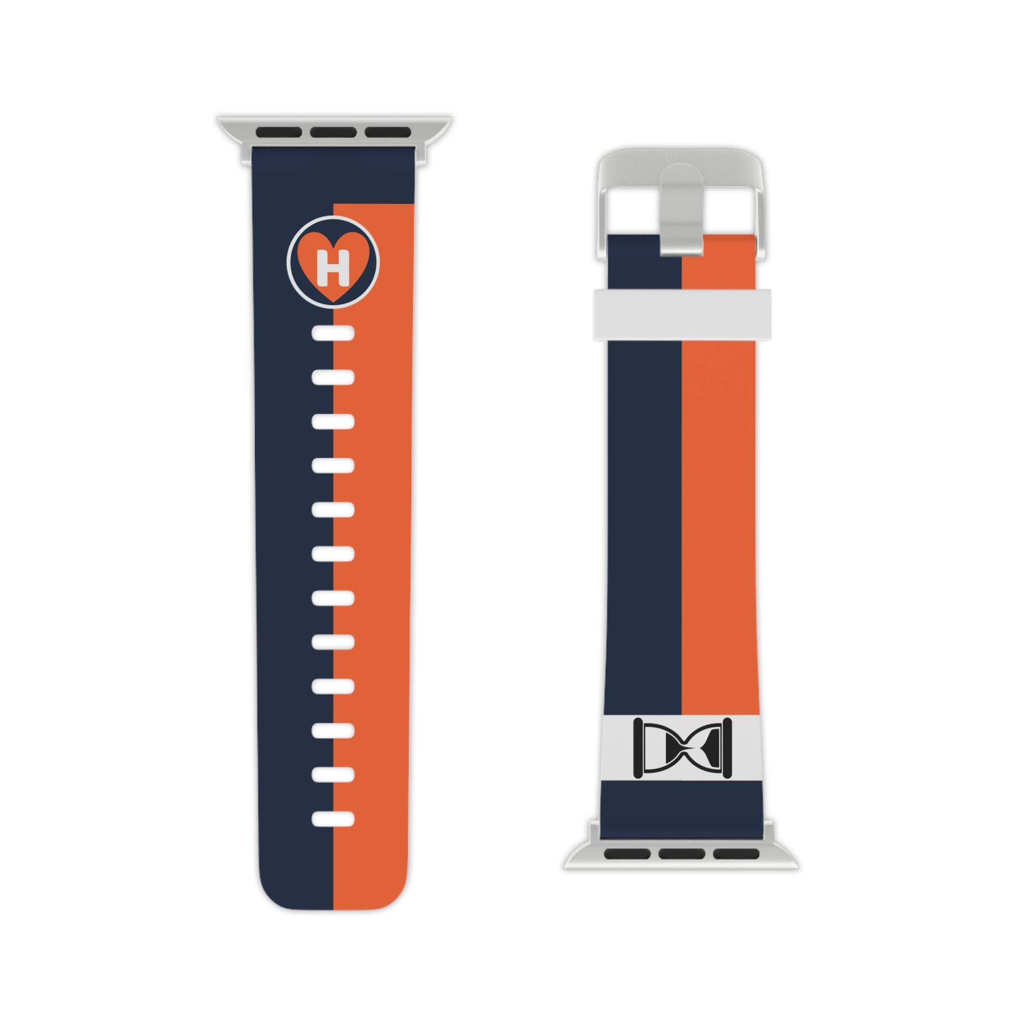 Hobber Split Strap: Navy & Orange Sport Band for Apple Watch (All Series Compatible)