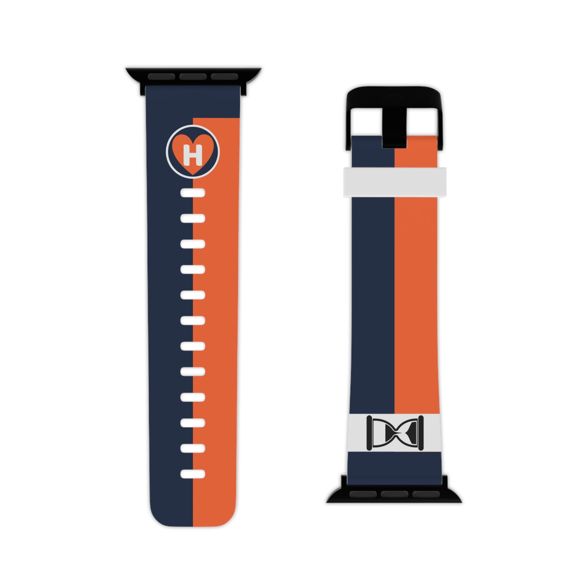 Hobber Split Strap: Navy & Orange Sport Band for Apple Watch (All Series Compatible)