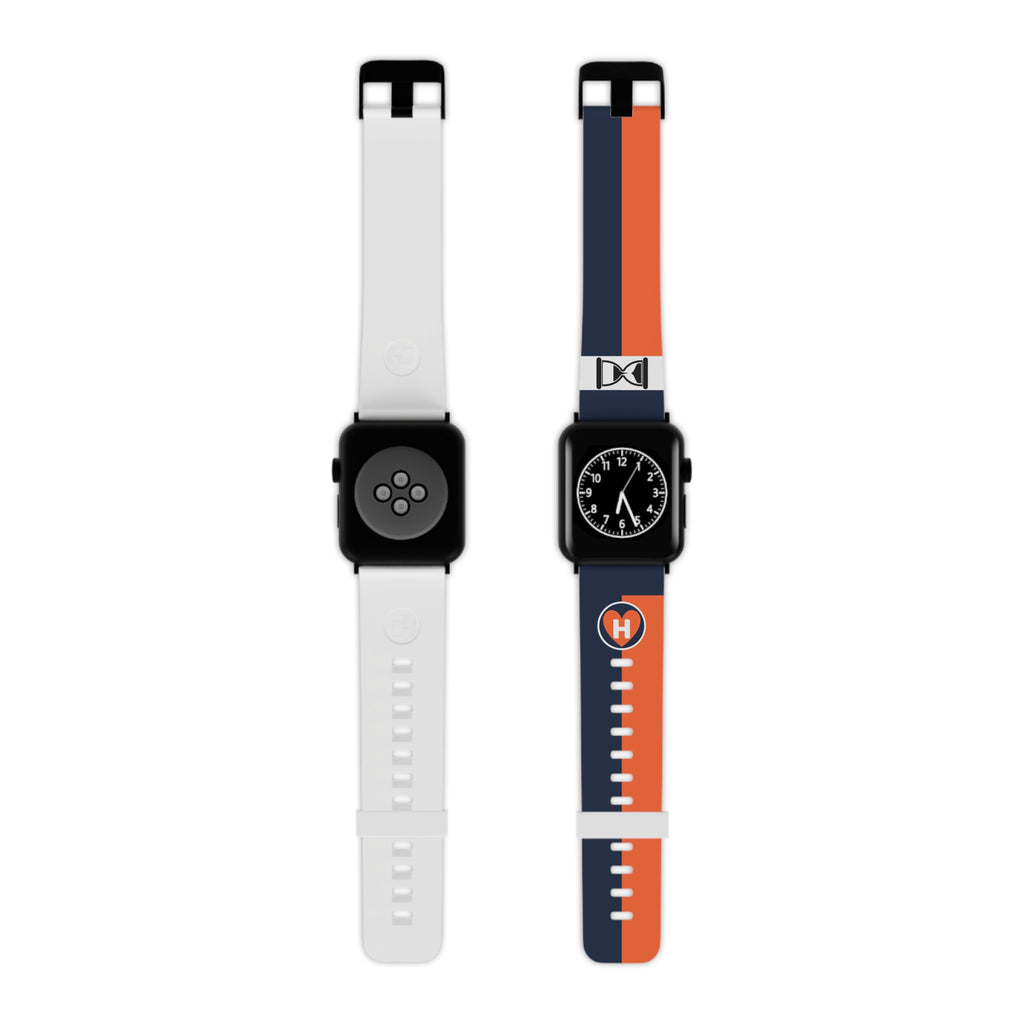 Hobber Split Strap: Navy & Orange Sport Band for Apple Watch (All Series Compatible)