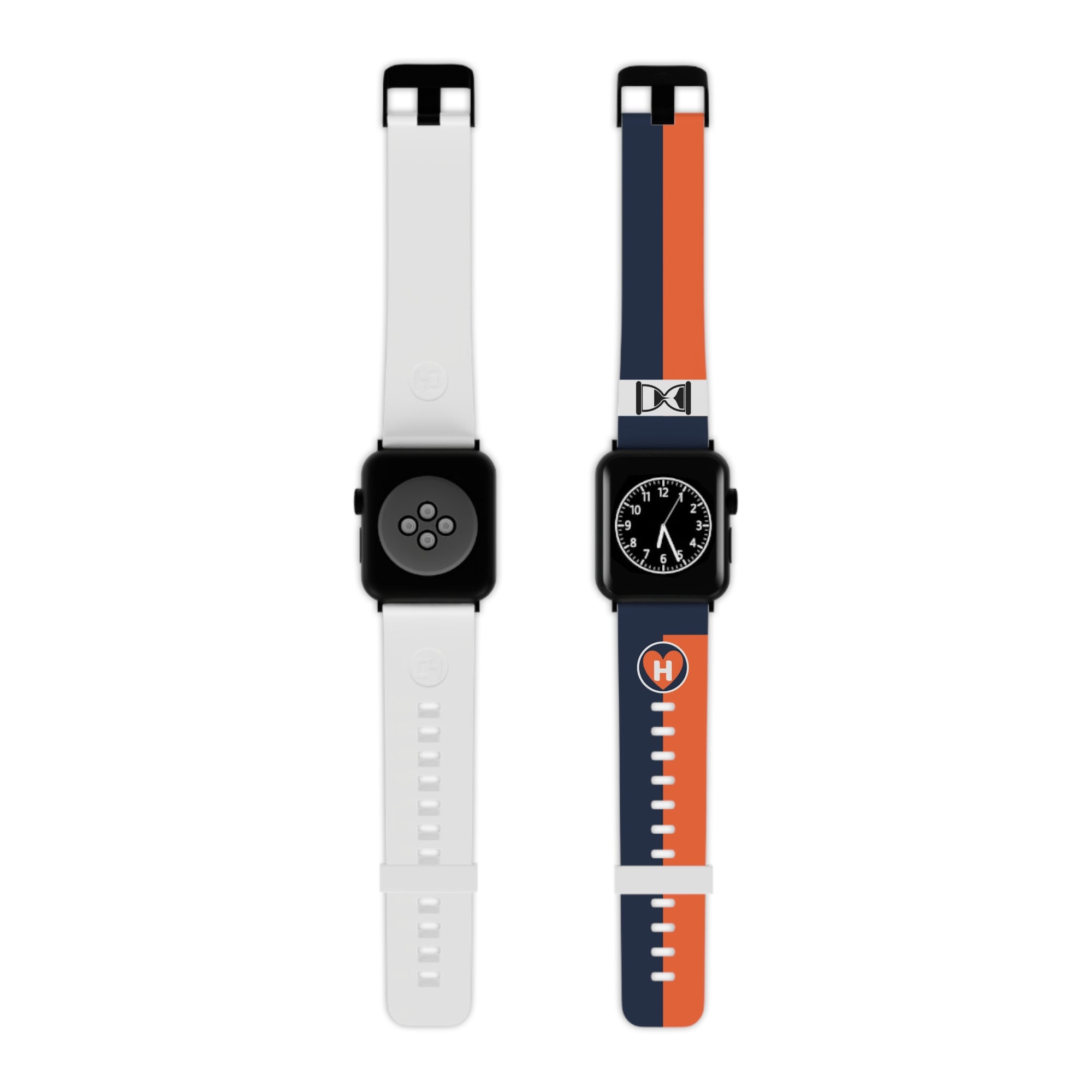 Hobber Split Strap: Navy & Orange Sport Band for Apple Watch (All Series Compatible)