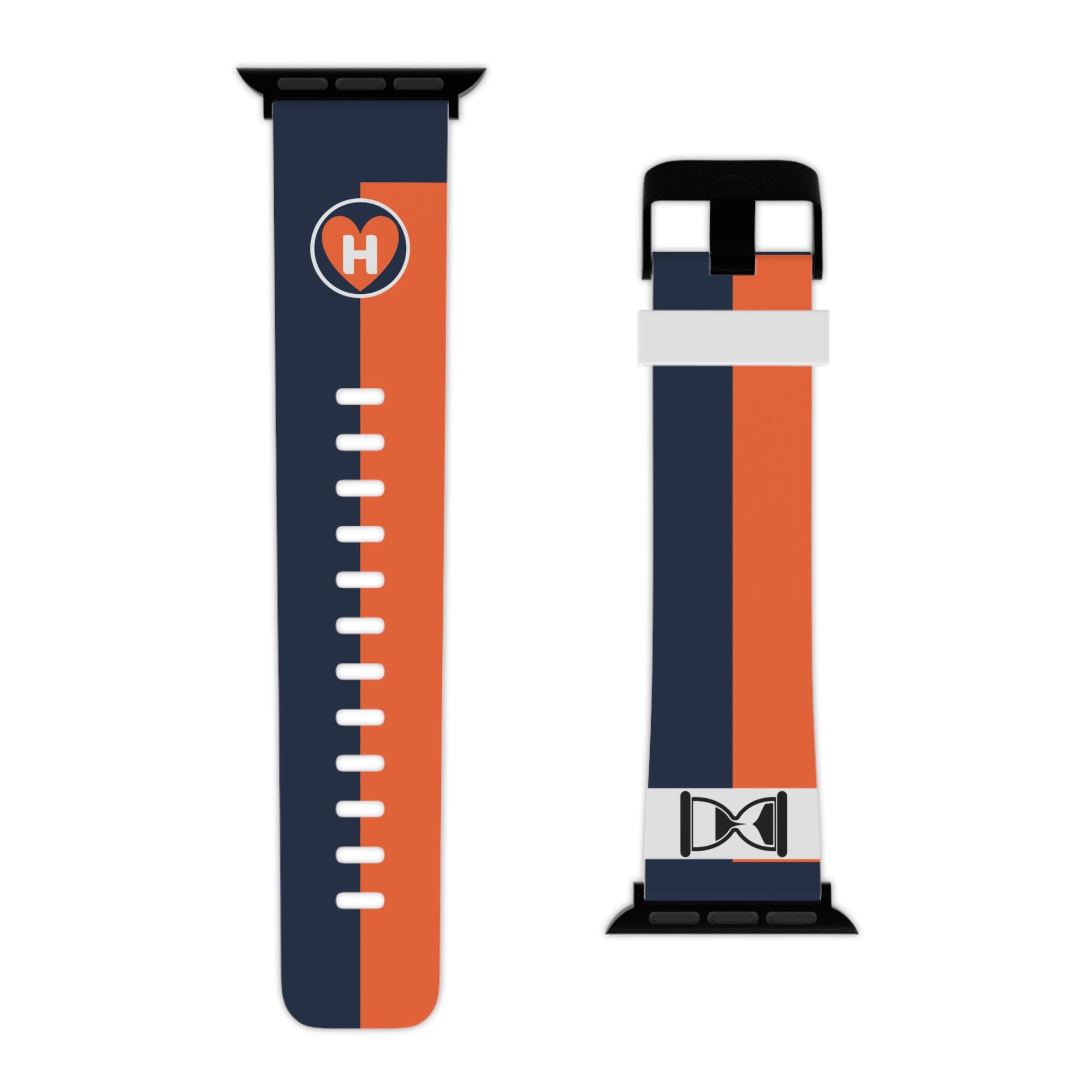 Hobber Split Strap: Navy & Orange Sport Band for Apple Watch (All Series Compatible)