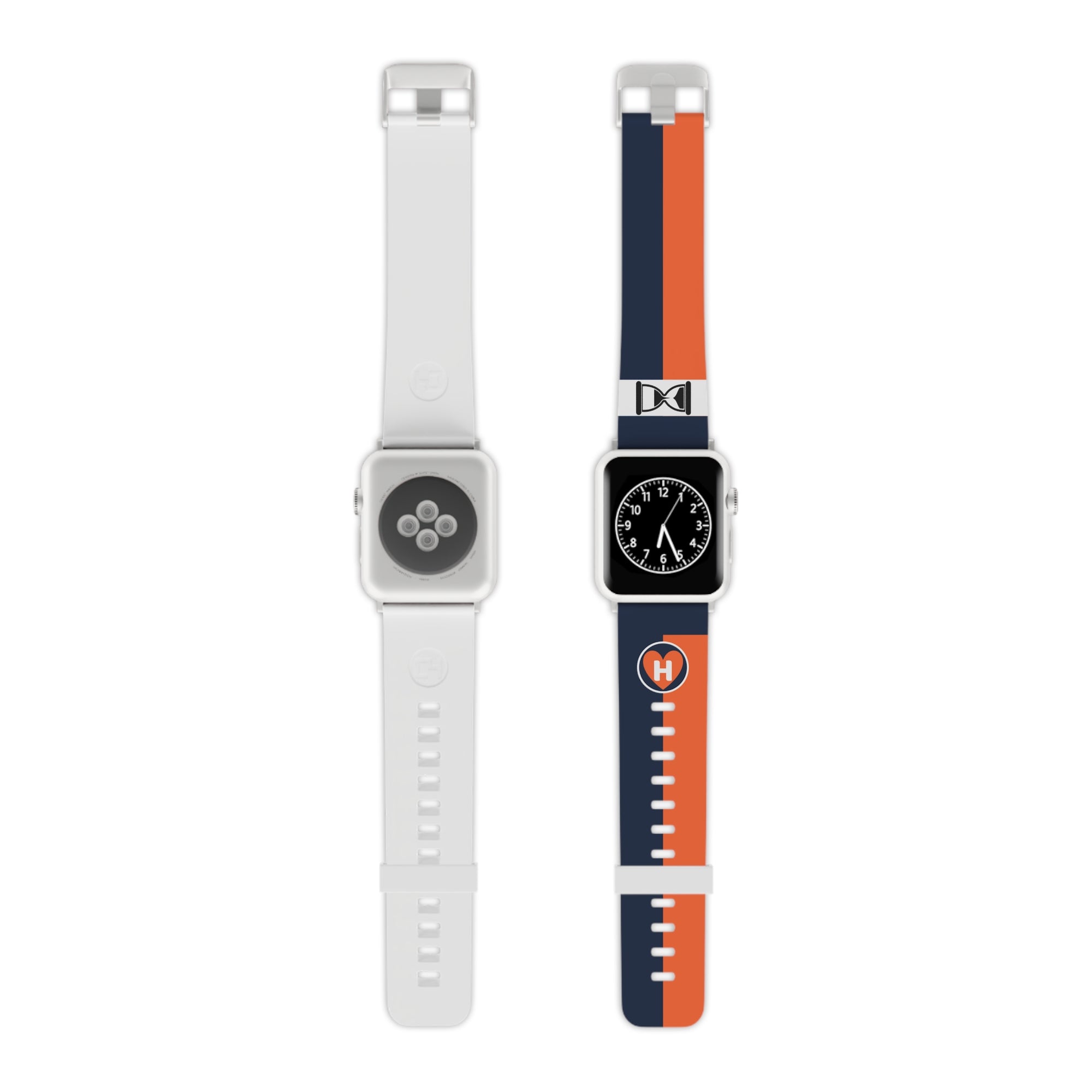 Hobber Split Strap: Navy & Orange Sport Band for Apple Watch (All Series Compatible)